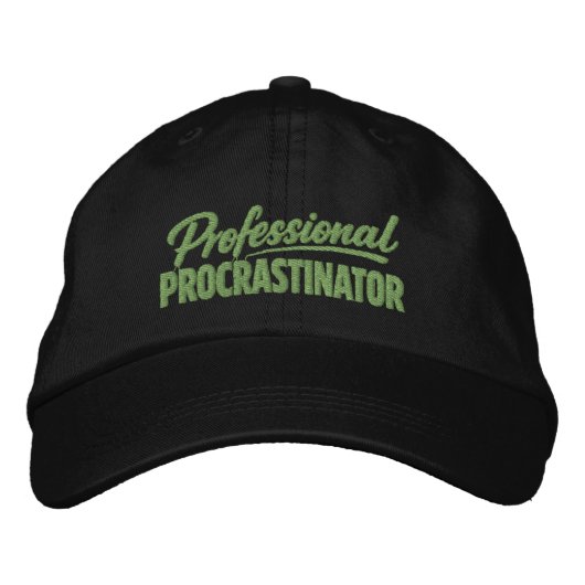 Professional Procrastinator Funny Humor Bestickte Baseballkappe (Vorderseite)