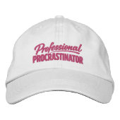 Professional Procrastinator Funny Humor Bestickte Baseballkappe (Vorderseite)
