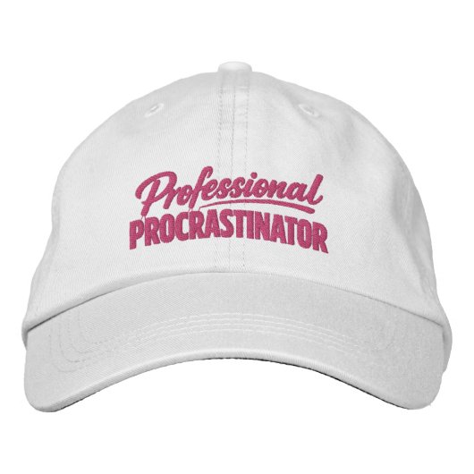Professional Procrastinator Funny Humor Bestickte Baseballkappe (Vorderseite)