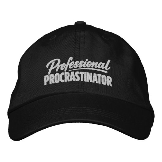 Professional Procrastinator Funny Humor Bestickte Baseballkappe (Vorderseite)