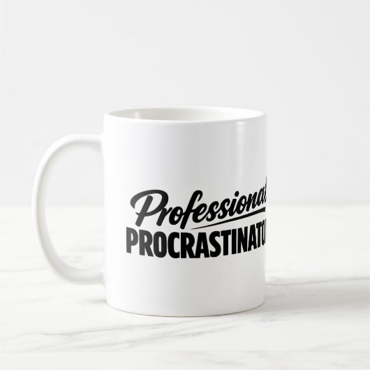 Professional Procrastinator Funny Humor Kaffeetasse (Links)