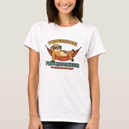 Professional Procrastinator Sloth Retro T-Shirt Cl (Vorderseite)