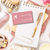 Professional QR Code Aviation Pink White Custom Visitenkarte