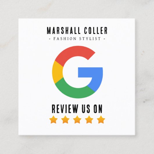 Professional QR Code Google Review  Quadratische Visitenkarte (Vorderseite)