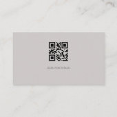 Professional QR Code Monogram Taupe Gray Visitenkarte (Rückseite)