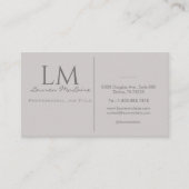 Professional QR Code Monogram Taupe Gray Visitenkarte (Vorderseite)