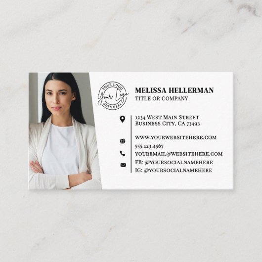 Professional QR Code Photo Your Logo Visitenkarte (Vorderseite)