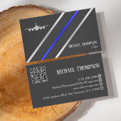 Professional QR Code Pilot Stylish Aviation Visitenkarte
