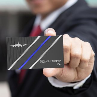 Professional QR Code Pilot Stylish Aviation Visitenkarte