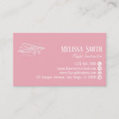 Professional QR Code Pink White Flight Instructor Visitenkarte (Vorderseite)