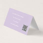 Professional QR Code Purple White Lavender Violet Visitenkarten (Rückseite)