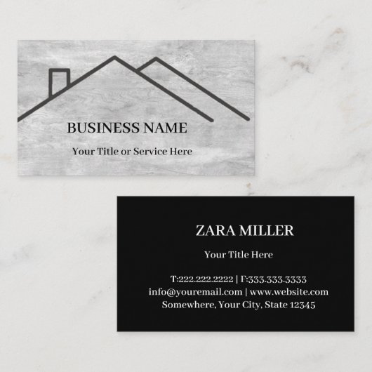 Professional Real Estate Roof Logo Visitenkarte (Vorne/Hinten)