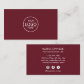 Professional Red Wine Add your Logo Visitenkarte (Vorne/Hinten)