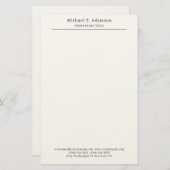 Professional Retro Style Elegant Plain Simple Briefpapier (Vorne/Hinten)