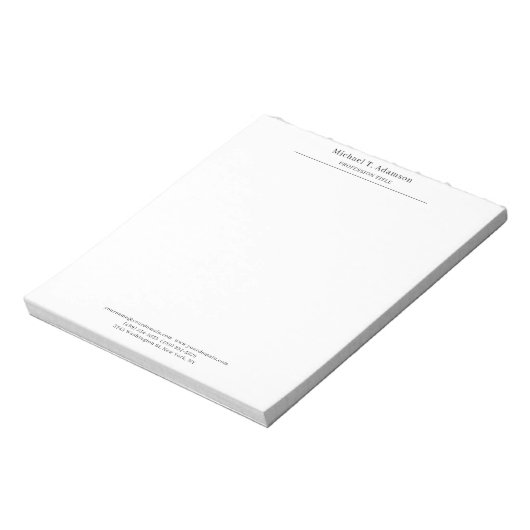 Professional Retro Style Elegant Plain Simple Notizblock (Rotiert)