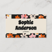 Professional Retro Vintage Floral Business Card Visitenkarte (Vorderseite)