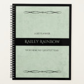 Professional Sage Green Monogram Administrative Planer (Vorderseite)