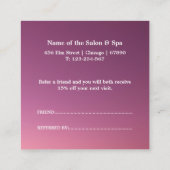 Professional Salon & Spa Referral Card | Editable  Rabattkarte (Rückseite)