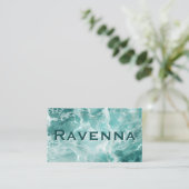 Professional Seafoam Silver White Name Visitenkarte (Stehend Vorderseite)