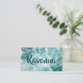 Professional Seafoam Silver White Name Visitenkarte (Stehend Vorderseite)