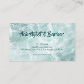 Professional Seafoam Silver White Name Visitenkarte (Rückseite)