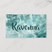 Professional Seafoam Silver White Name Visitenkarte (Vorderseite)