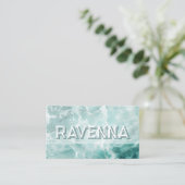 Professional Seafoam Silver White Name Visitenkarte (Stehend Vorderseite)