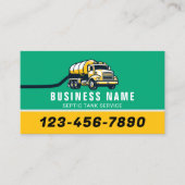Professional Septic Tank Pumping Service Green Visitenkarte (Vorderseite)