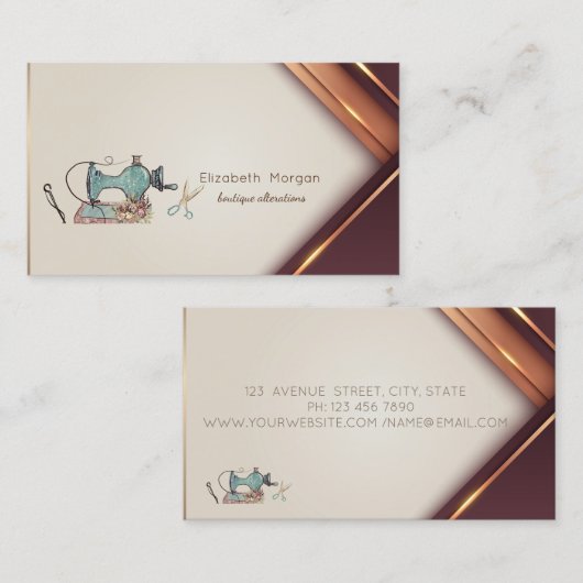 Professional Sewing Machine Scissors Needle Visitenkarte (Vorne/Hinten)