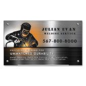 Professional Shiny Black Welding Metal Fabricator  Magnetische Visitenkarte (Vorderseite)