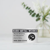 Professional Shiny Black Welding Metal Fabricator Visitenkarte (Stehend Vorderseite)
