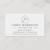 Professional Silver and White Builder QR Code Visitenkarte (Vorderseite)