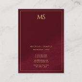 Professional Sleek Gold Monogram Luxury Silk Visitenkarte (Rückseite)
