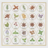 Professional Spice Jar Labels - 25 Botanical Herb (Vorderseite)