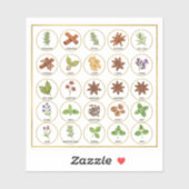 Professional Spice Jar Labels - 25 Botanical Herb  (Blatt)