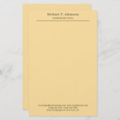 Professional Stylish Elegant Plain Modern Beige Briefpapier (Vorne/Hinten)