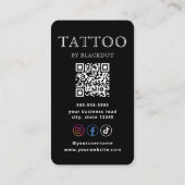 Professional Tattoo Artist Tattoo Studio Qr Code Visitenkarte (Rückseite)