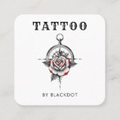 Professional Tattoo Shop Tattoos Studio QR Code Quadratische Visitenkarte (Vorderseite)