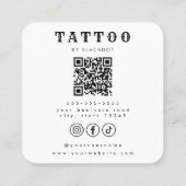 Professional Tattoo Shop Tattoos Studio QR Code Quadratische Visitenkarte (Rückseite)
