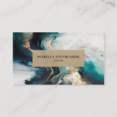 Professional Teal Gold Abstract Modern Visitenkarte (Vorderseite)