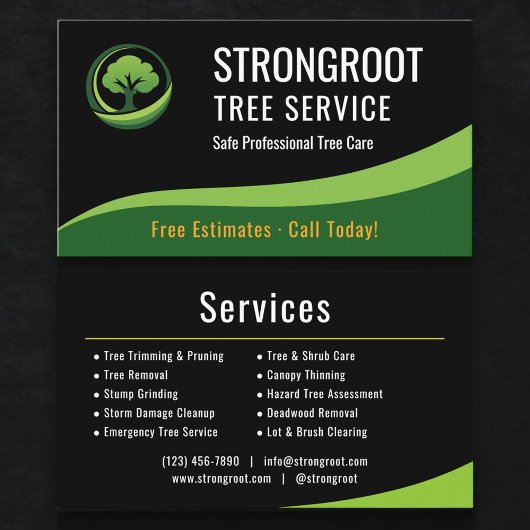 Professional Tree Service Arborist Company Visitenkarte