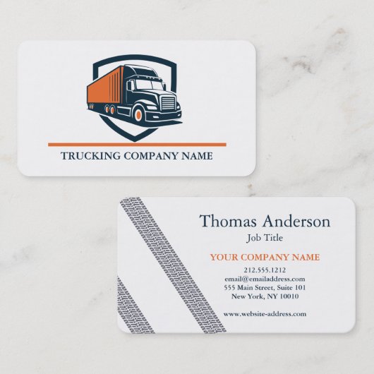 Professional Trucking Driver Simple Modern Logo Visitenkarte (Vorne/Hinten)