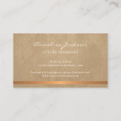 Professional unique beige gold modern elegant visitenkarte (Rückseite)