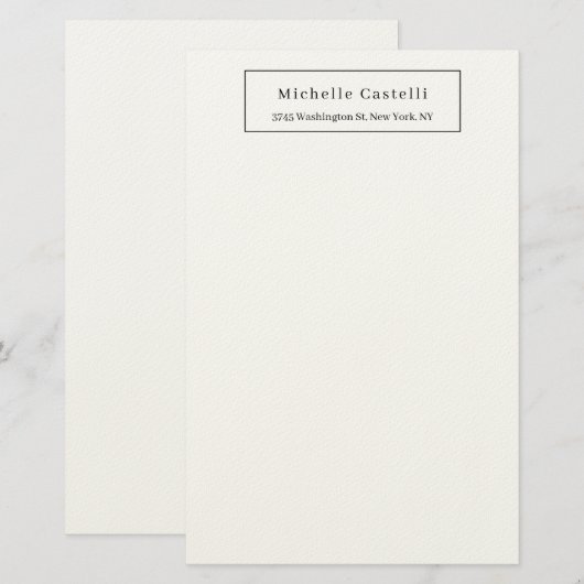 Professional Unique Classical Simple Black & White Briefpapier (Vorne/Hinten)