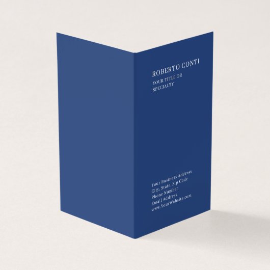 Professional Unique Plain Minimalist Blue Visitenkarten (Vorderseite)