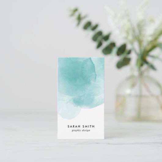 Professional Watercolor Blue Visitenkarte (Stehend Vorderseite)