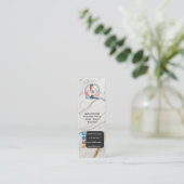 Professional Wellness Coach Photo Black White Logo Mini Visitenkarte (Stehend Vorderseite)