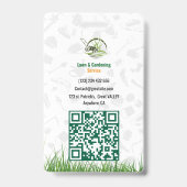 Professional White and Green Lawn Care Ausweis (Rückseite)