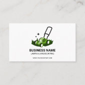 Professional White Green Lawn Care & Landscaping Visitenkarte (Vorderseite)