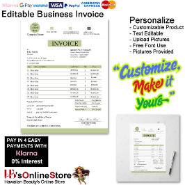 Professional White & Green Modern Business Invoice